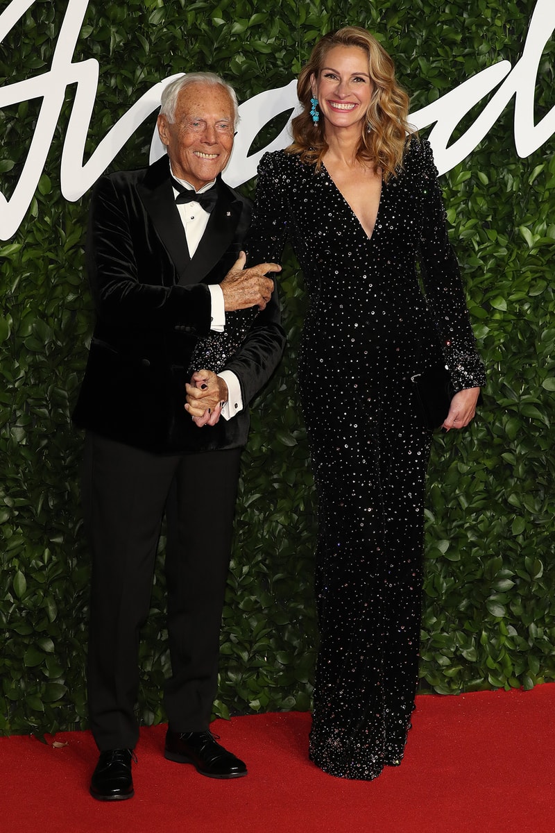 british fashion awards bfas best celebrity red carpet looks giorgio armani julia roberts