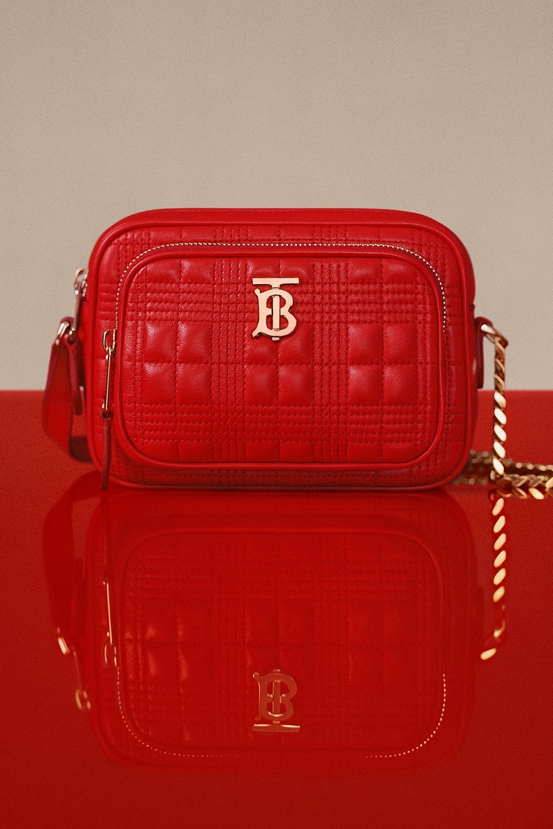 burberry chinese new year 2020 campaign union sneaker lola bag zhou dongyu liang jiyuan jackets scarf blazer red jewelry lola bag