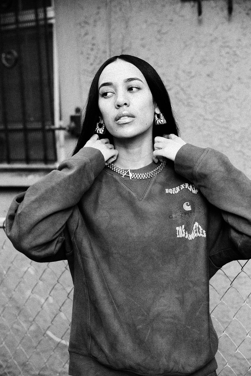 carhartt wip bornxraised collaboration lookbook aleali may kenneth cappello los angeles sweaters sweatpants 