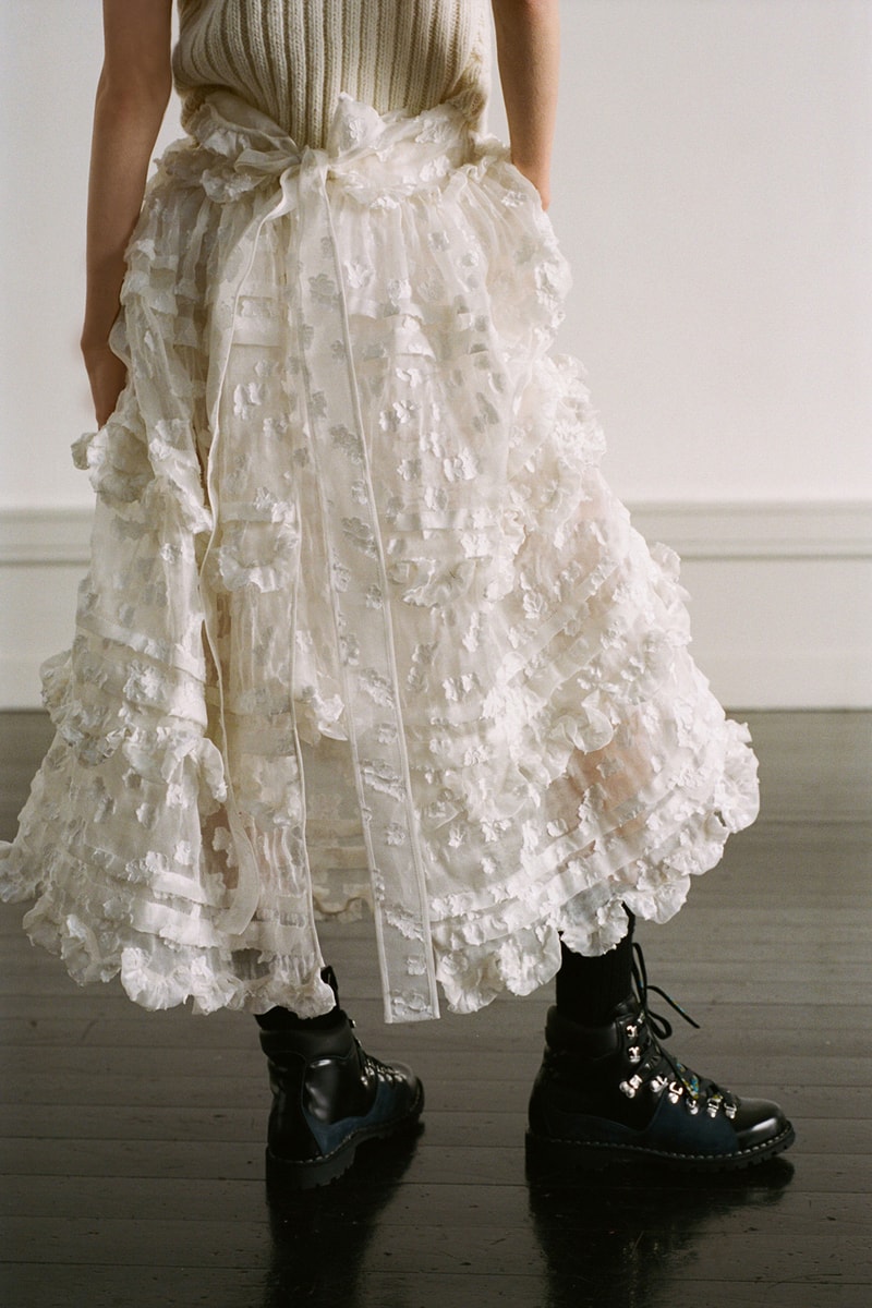 Cecilie Bahnsen Pre-Fall 2020 Collection Lookbook Ruffle Skirt White