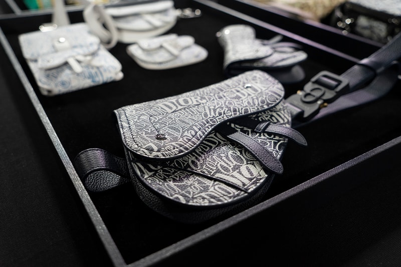 dior mens shawn stussy collaboration pre fall 2020 backstage saddle bag jewelry