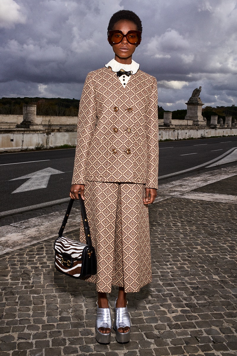 Gucci Pre-Fall 2020 Collection Lookbook Suit GG Logo Brown