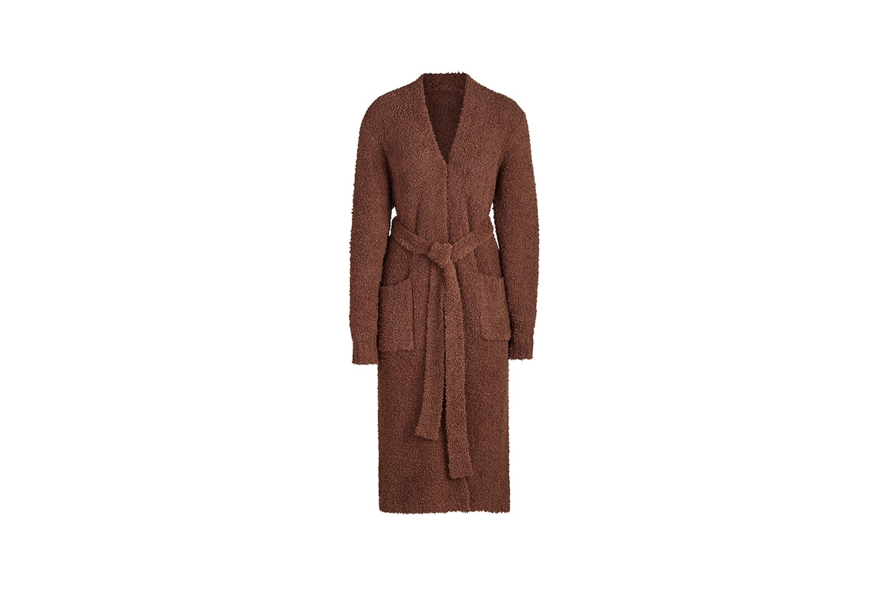 Skims Cozy Knit Robe in Dusk worn by Kim Kardashian Instagram December 9,  2019