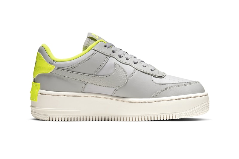 nike air force 1 shadow womens sneakers grey neon yellow shoes footwear sneakerhead 