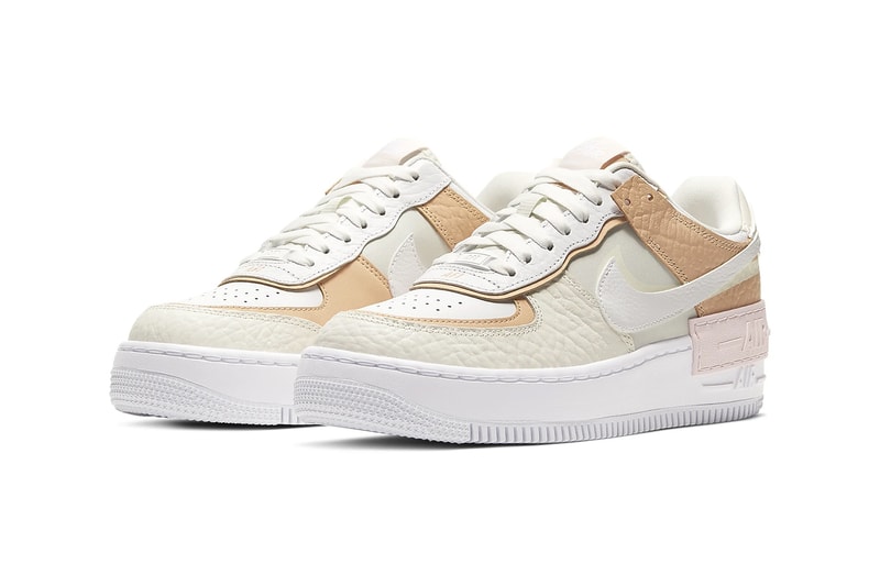 nike air force 1 shadow womens sneakers peach pastel pink off white brown shoes footwear sneakerhead
