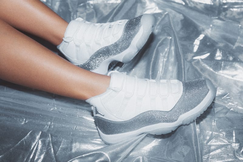 An On-Foot Look at Nike's Glittery Air Jordan 11 Retro in "Metallic Silver"
