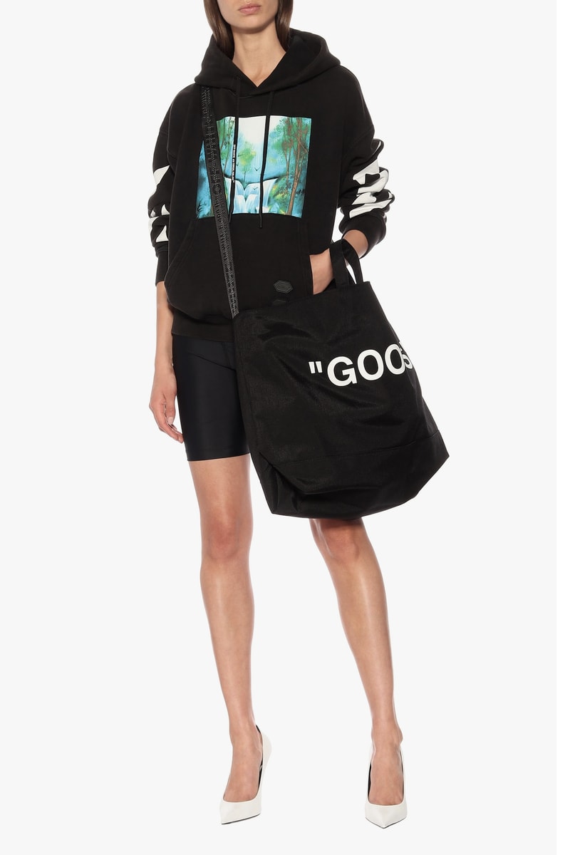 Off-White Logo Tote Bag Virgil Abloh "GOODS" Black Purse Industrial Strap