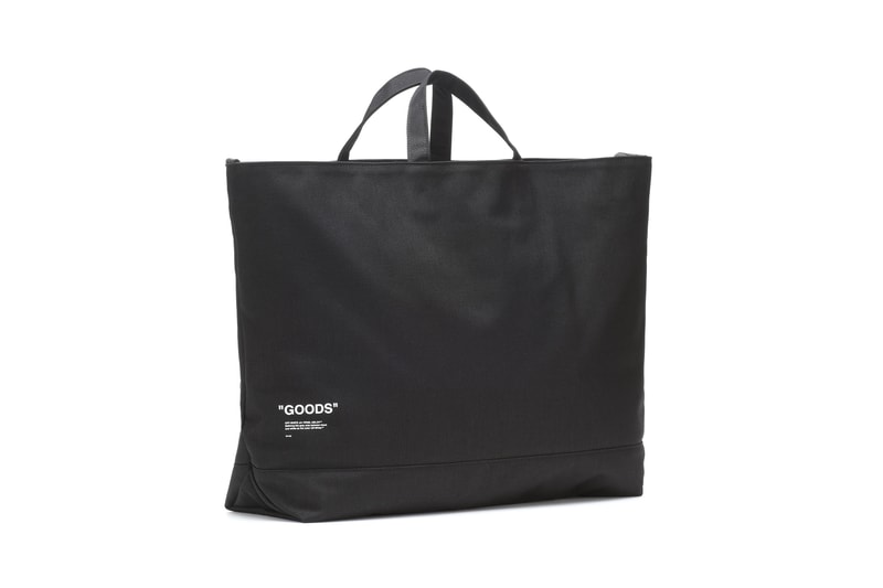 Off-White Logo Tote Bag Virgil Abloh "GOODS" Black Purse Industrial Strap