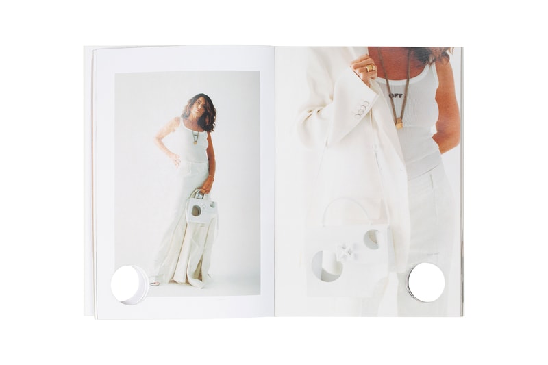 off white virgil abloh perforated book meteor bag spring summer 2020 model tank top blazer pants