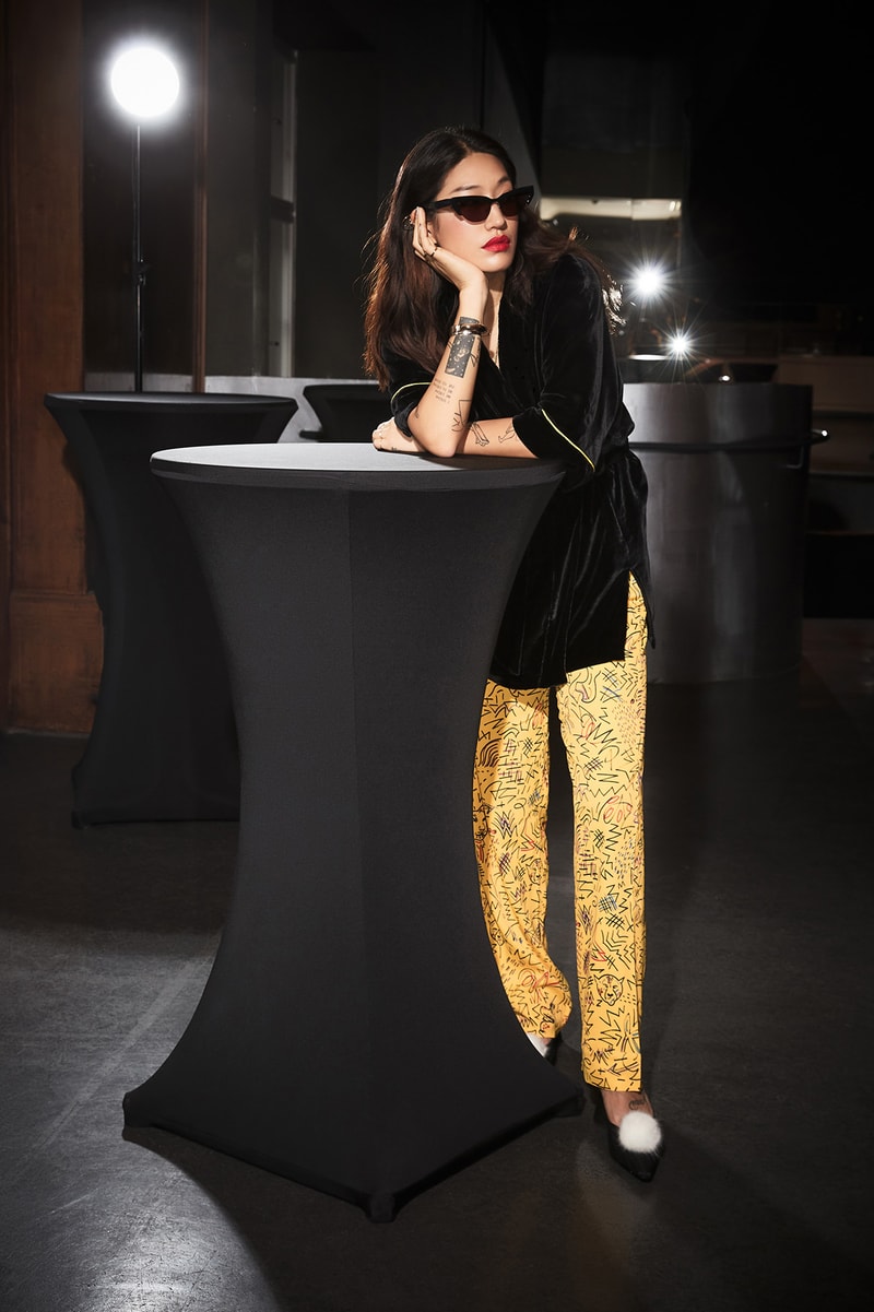 Peggy Gou x YOOX Pajamas Collection Dressing Gown Robe Black Pants Yellow