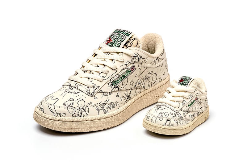 reebok tom and jerry warner bros collaboration instapump club c sneakers brown grey footwear sneakerhead