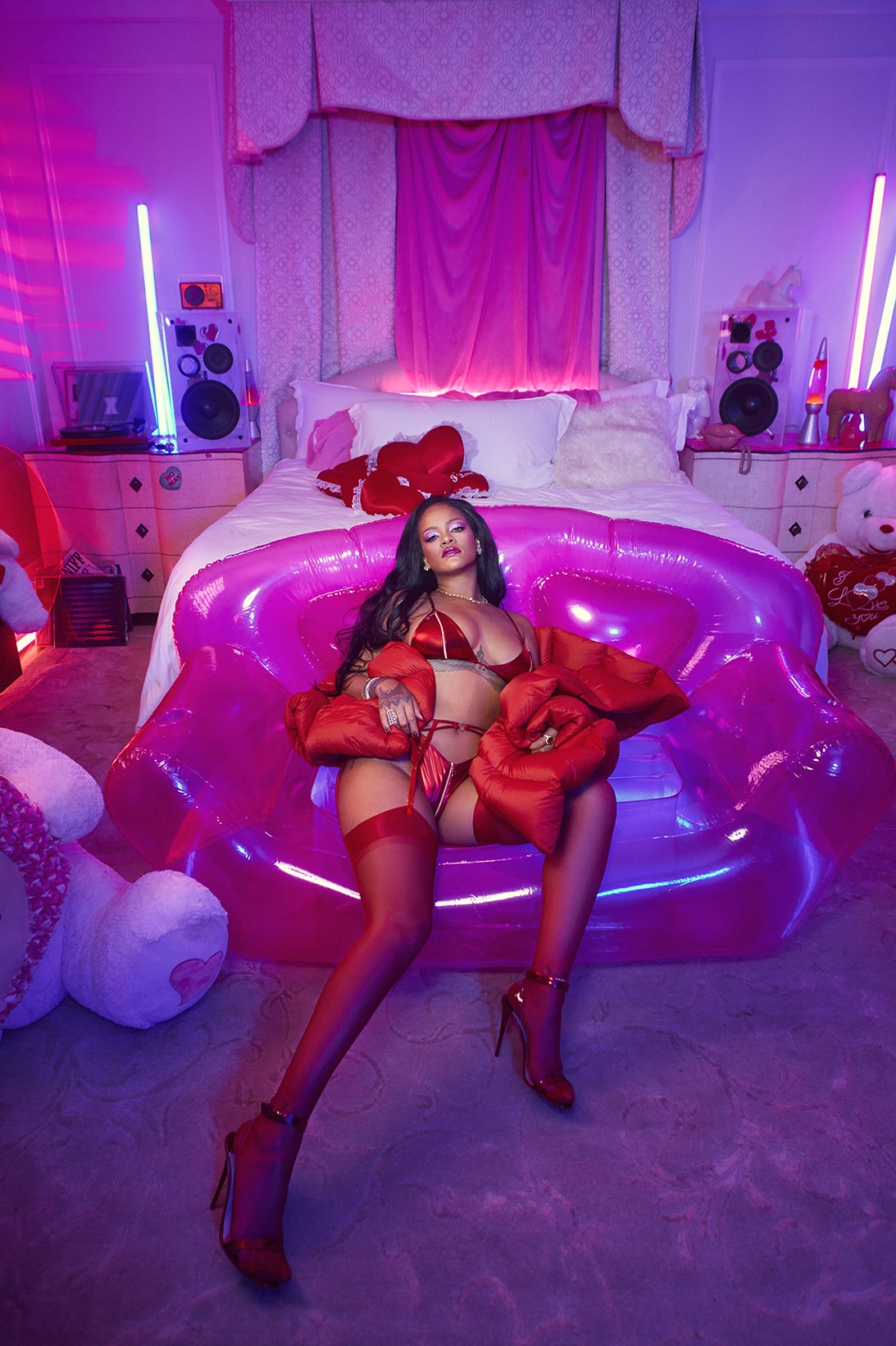 rihanna savage x fenty adam selman collaboration valentines day lingerie bras underwear campaign joan smalls Paloma Elsesser adesuwa fiffany models