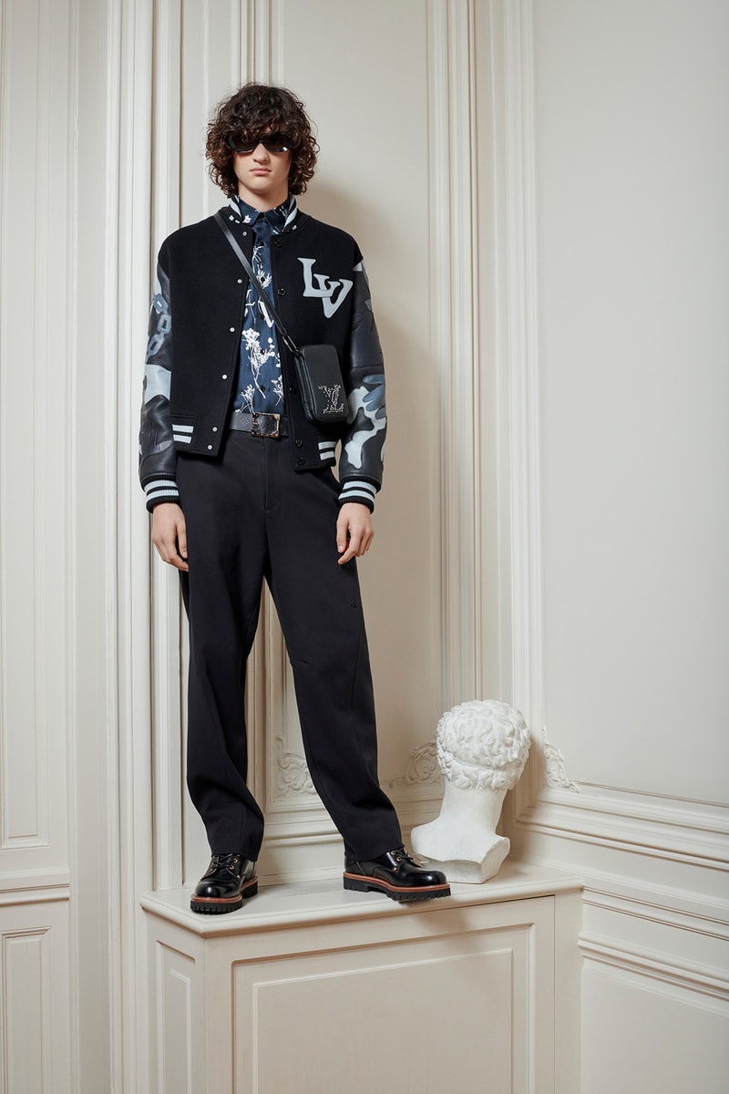 Virgil Abloh Louis Vuitton Pre-Fall 2020 Collection Lookbook LV Logo Varsity Jacket