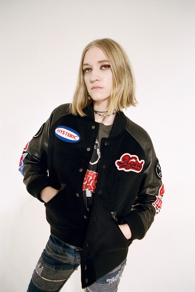 x girl hysteric glamour collaboration dover street market london coco gordon moore lookbook black jacket jeans