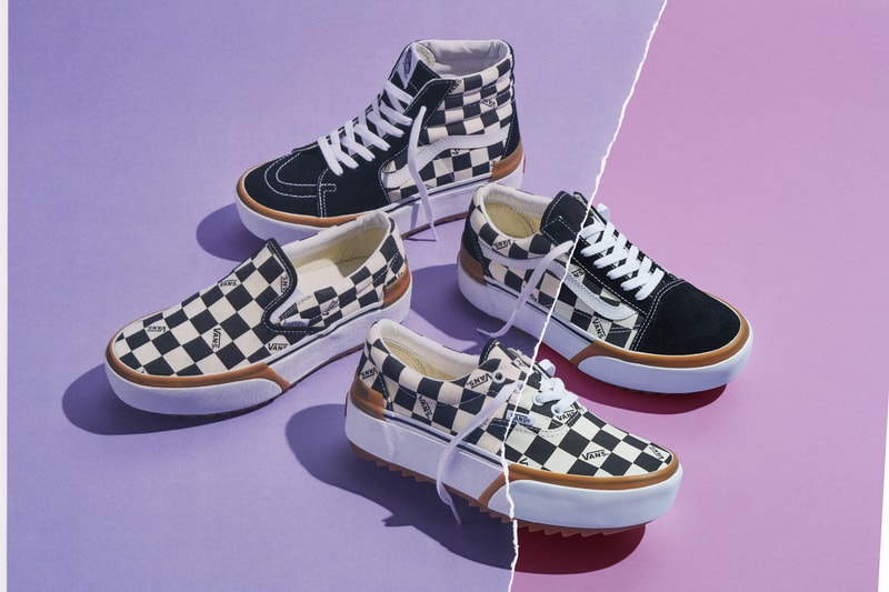 vans stacked pack collection era old skool sk8 hi slip on sneakers footwear checkerboard classic styles heritage