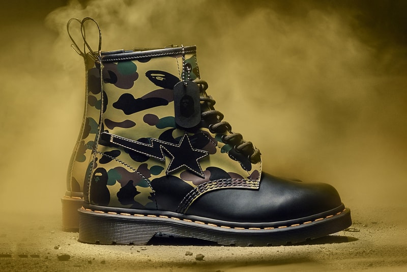 BAPE x Dr. Martens Anniversary Boot Collaboration Camo Print Release Date 