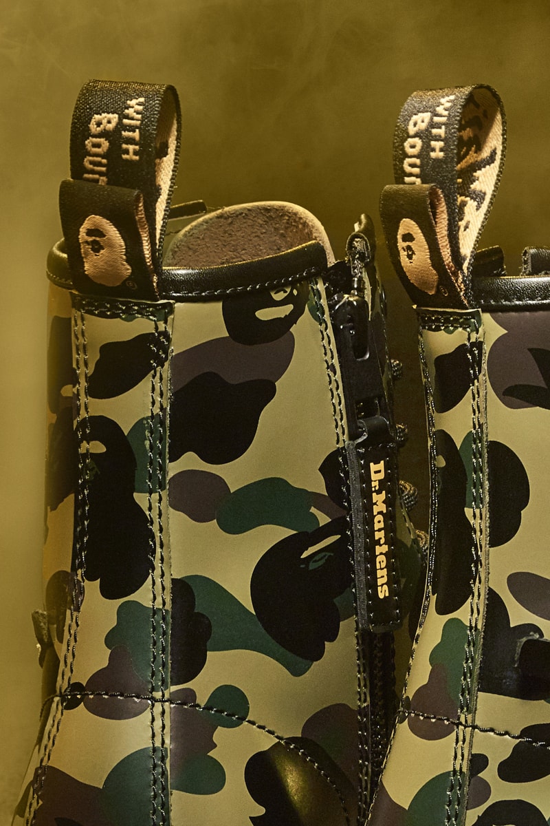 BAPE x Dr. Martens Anniversary Boot Collaboration Camo Print Release Date 