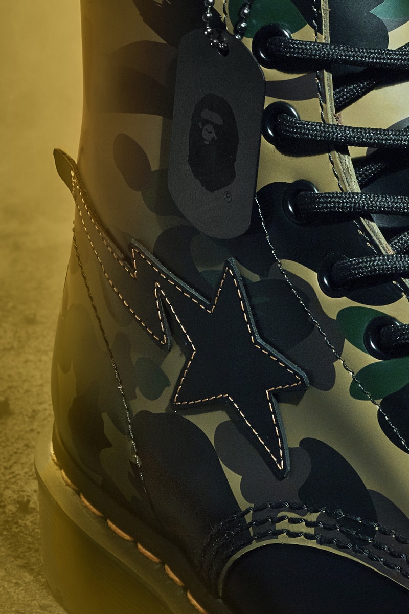 BAPE x Dr. Martens Anniversary Boot Collaboration Camo Print Release Date 