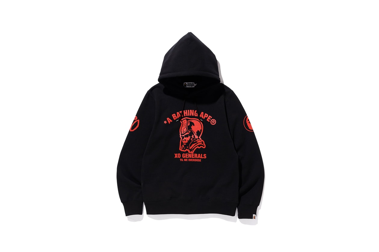 the weeknd a bathing ape xo bape hoodies t-shirts sweatpants collaboration