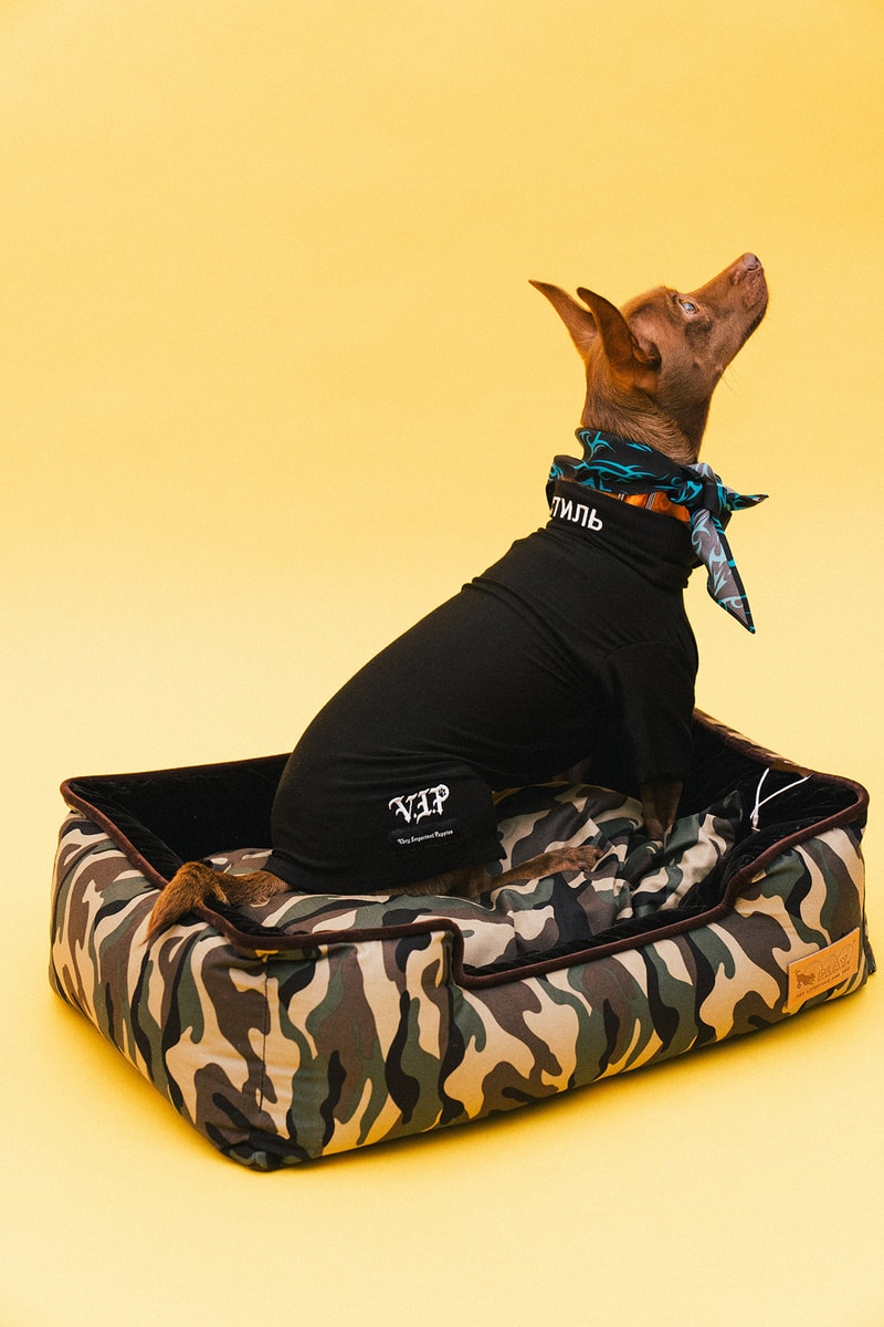 Best Dog Clothing Accessory Brands Heron Preston x V.I.P. Turtleneck Black Jacquard Collar Orange MISBHV SSENSE Bandana Muttropolis Lounge Bed Camo
