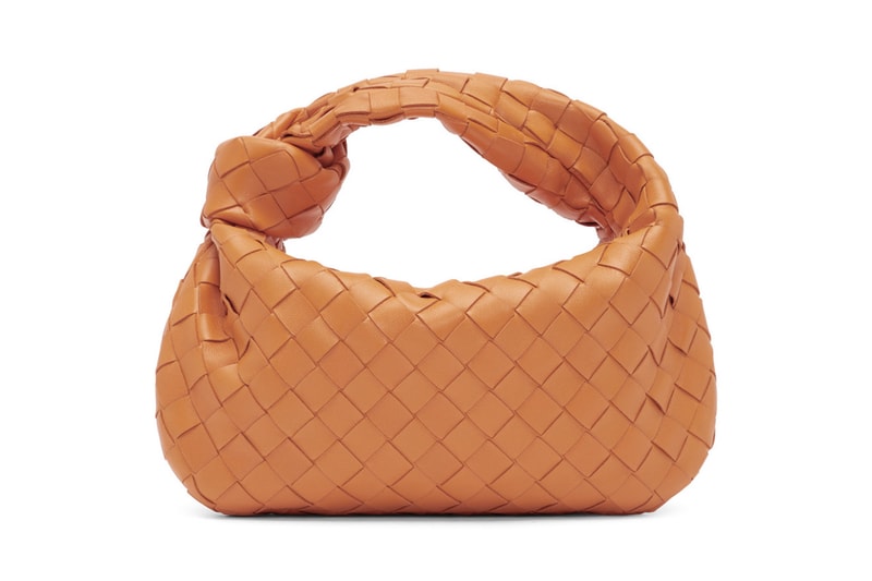 Bottega Veneta Jodie Leather Intrecciato Bag Orange Brown Black