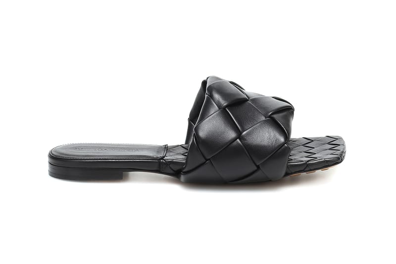Slide into 2020 with Bottega Veneta's Lido Leather Sandals in "Nero"