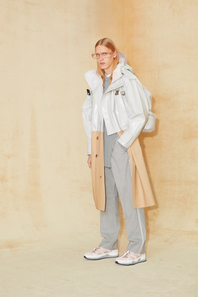 burberry pre fall 2020 collection riccardo tisci tb monogram outerwear skirts bags irina-shayk boots hats accessories 
