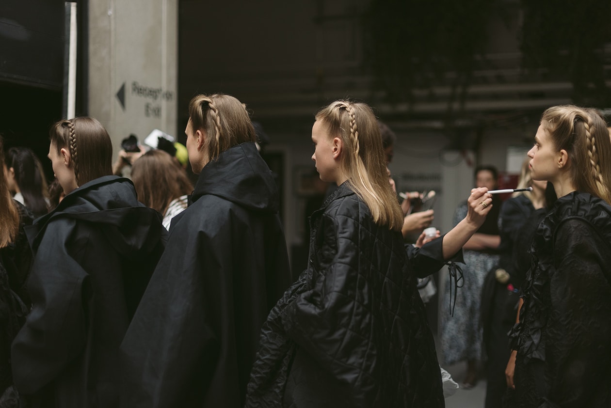 Cecilie Bahnsen FW20 Fall Winter 2020 Collection Runway Show Fitting Backstage Danish Designer Copenhagen Fashion Week White Dresses Models Caroline Brasch Nielsen 