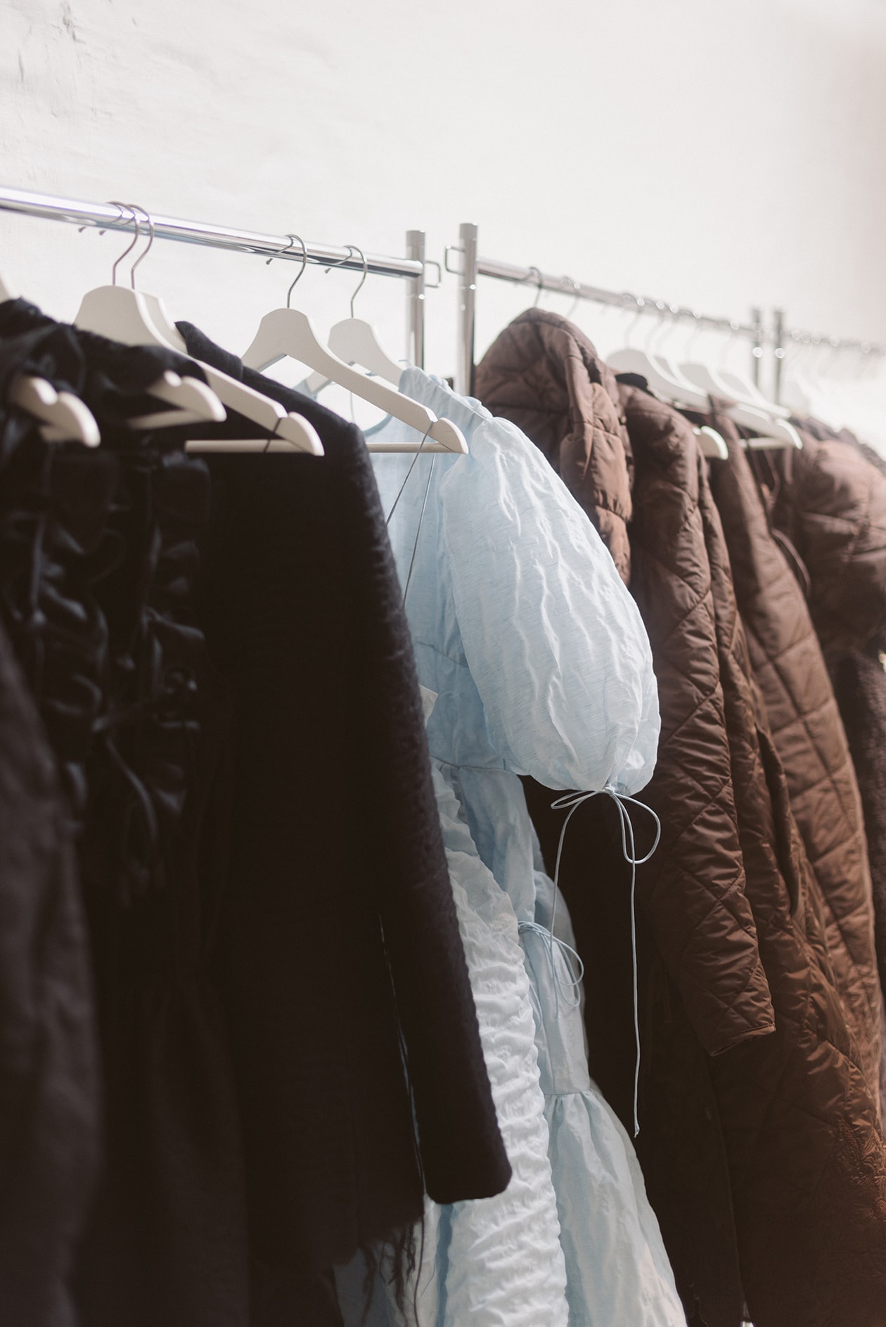 Cecilie Bahnsen FW20 Fall Winter 2020 Collection Runway Show Fitting Backstage Danish Designer Copenhagen Fashion Week White Dresses Models Caroline Brasch Nielsen 