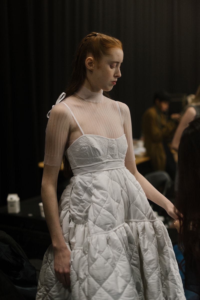 Cecilie Bahnsen FW20 Fall Winter 2020 Collection Runway Show Fitting Backstage Danish Designer Copenhagen Fashion Week Dress Model