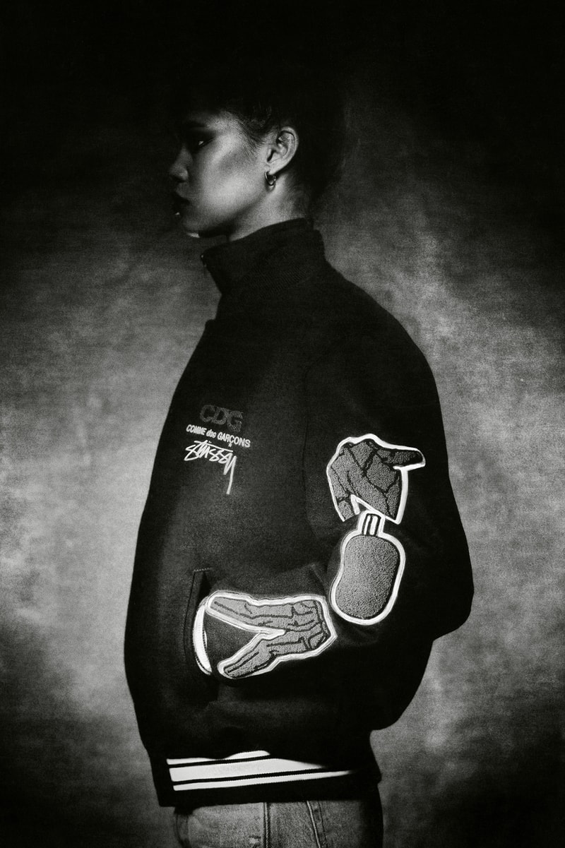 COMME des GARÇONS x Stussy Collaboration Varsity Jacket 40th Anniversary