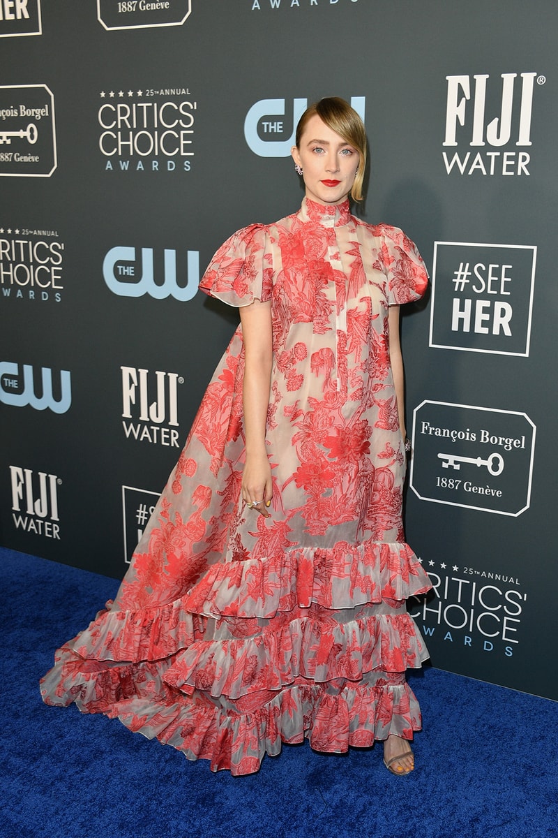 25th critics choice awards 20020 best celebrity red carpet looks zendaya saoirse ronan hot pink tom ford dress gown 