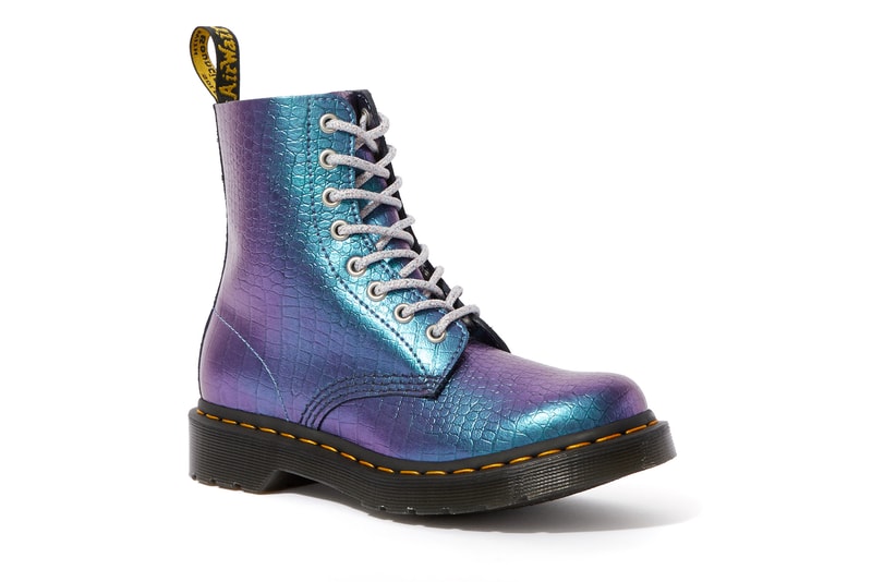 Dr. Martens Cracked Foil Boots Gold Collection Colorful Bold Metallic Texture Fall Winter Shoe