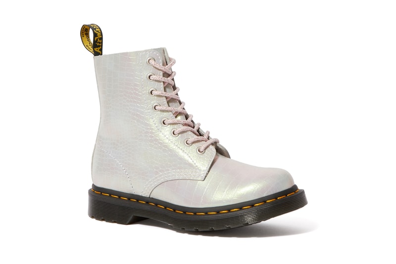 Dr. Martens Cracked Foil Boots Gold Collection Colorful Bold Metallic Texture Fall Winter Shoe