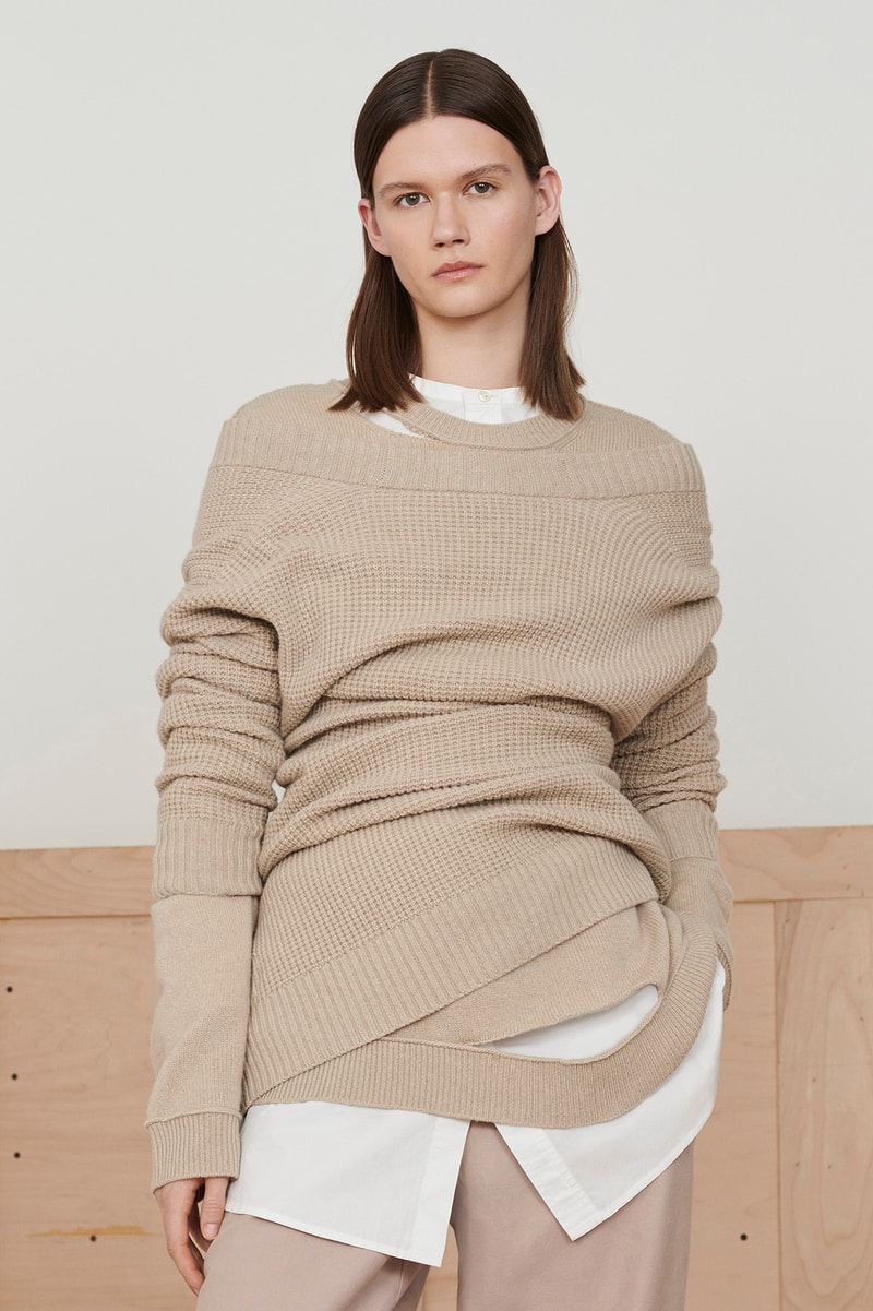 Eileen Fisher x Nordstrom Olivia Kim Sustainable Collection Distressed Sweater Beige