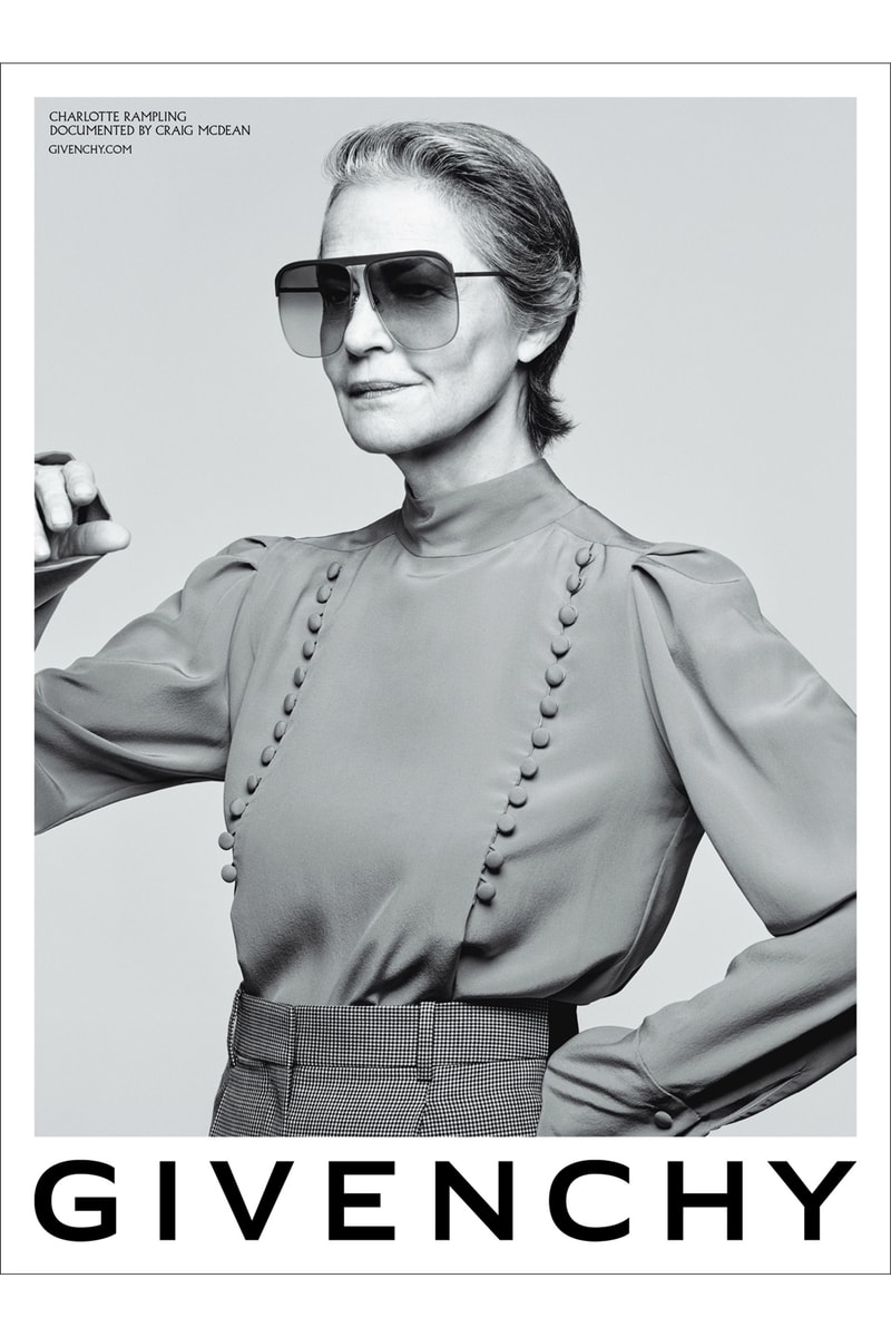 charlotte rampling marc jacobs givenchy SS20 campaign collection instagram new york paris clare waight keller craig mcdean acting