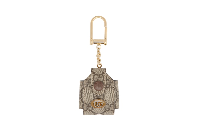 gucci beige gg ophidia apple airpods case keychain tech accessories gold