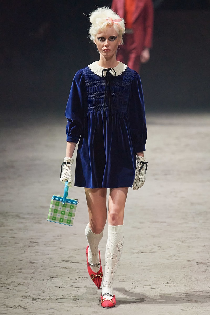 Gucci Fall/Winter 2020 Men's Collection Babydoll Dress Blue