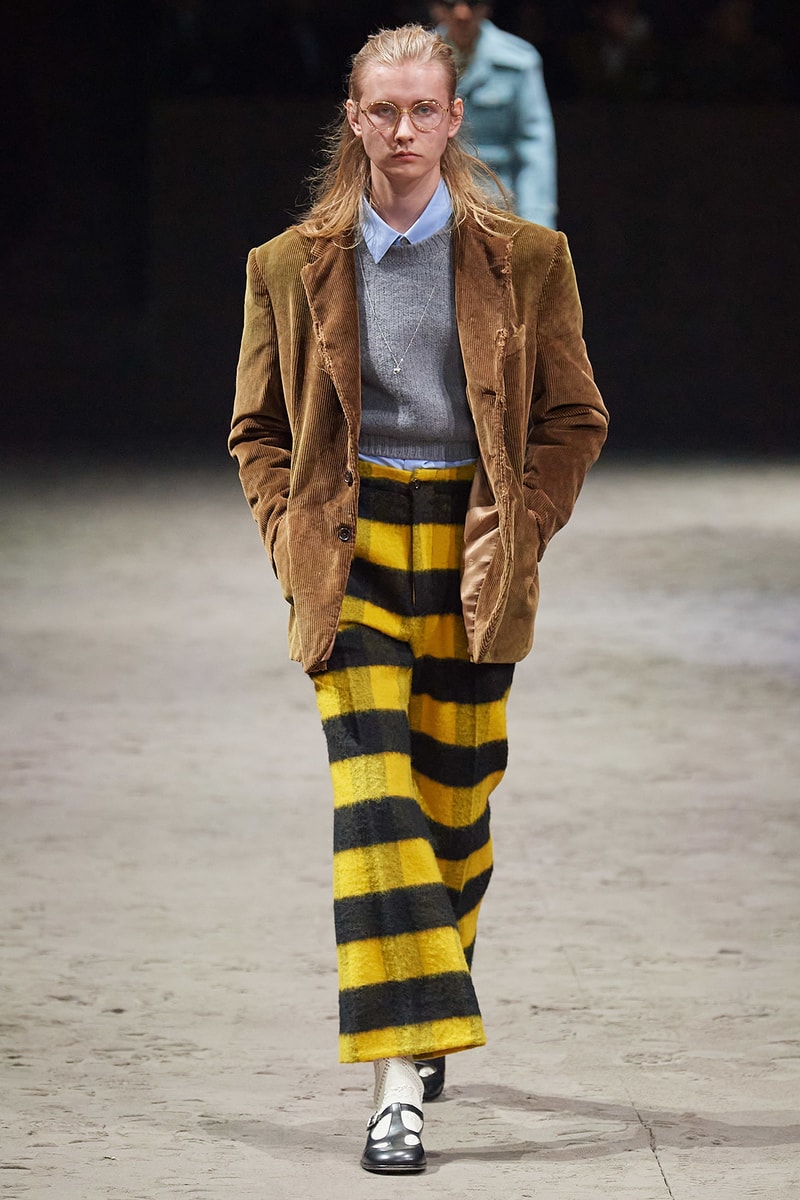 Gucci Fall/Winter 2020 Men's Collection Pants Striped Yellow