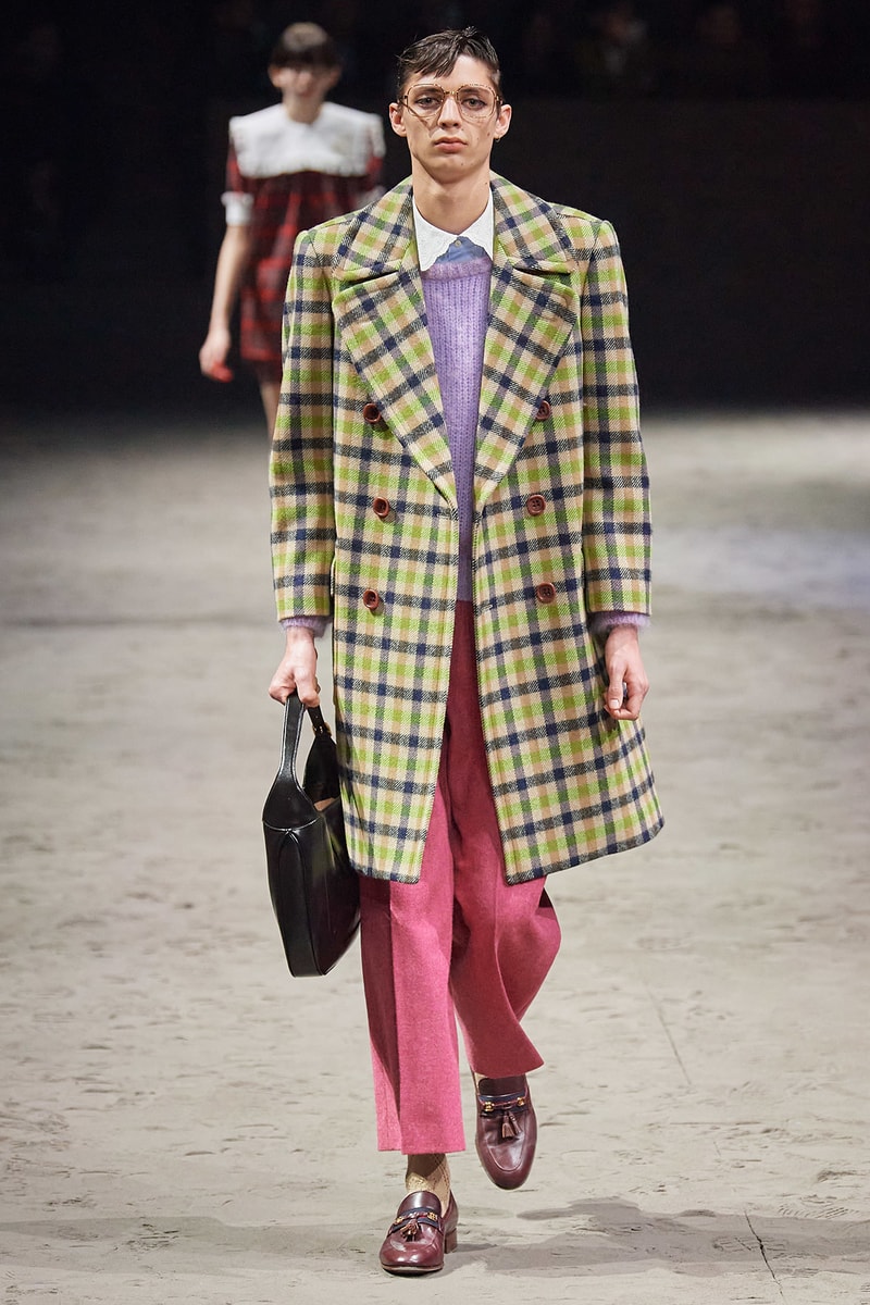 Gucci Fall/Winter 2020 Men's Collection Coat Plaid Yellow