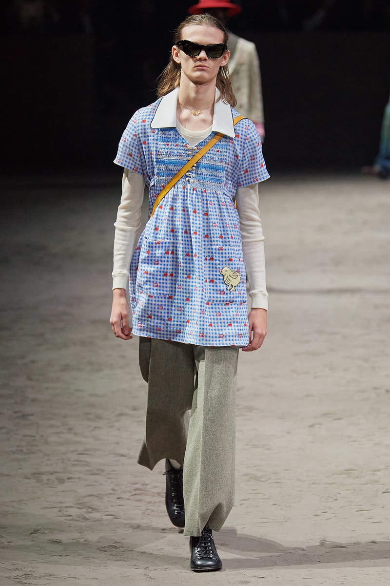 Gucci Fall/Winter 2020 Men's Collection Chick Dress Blue
