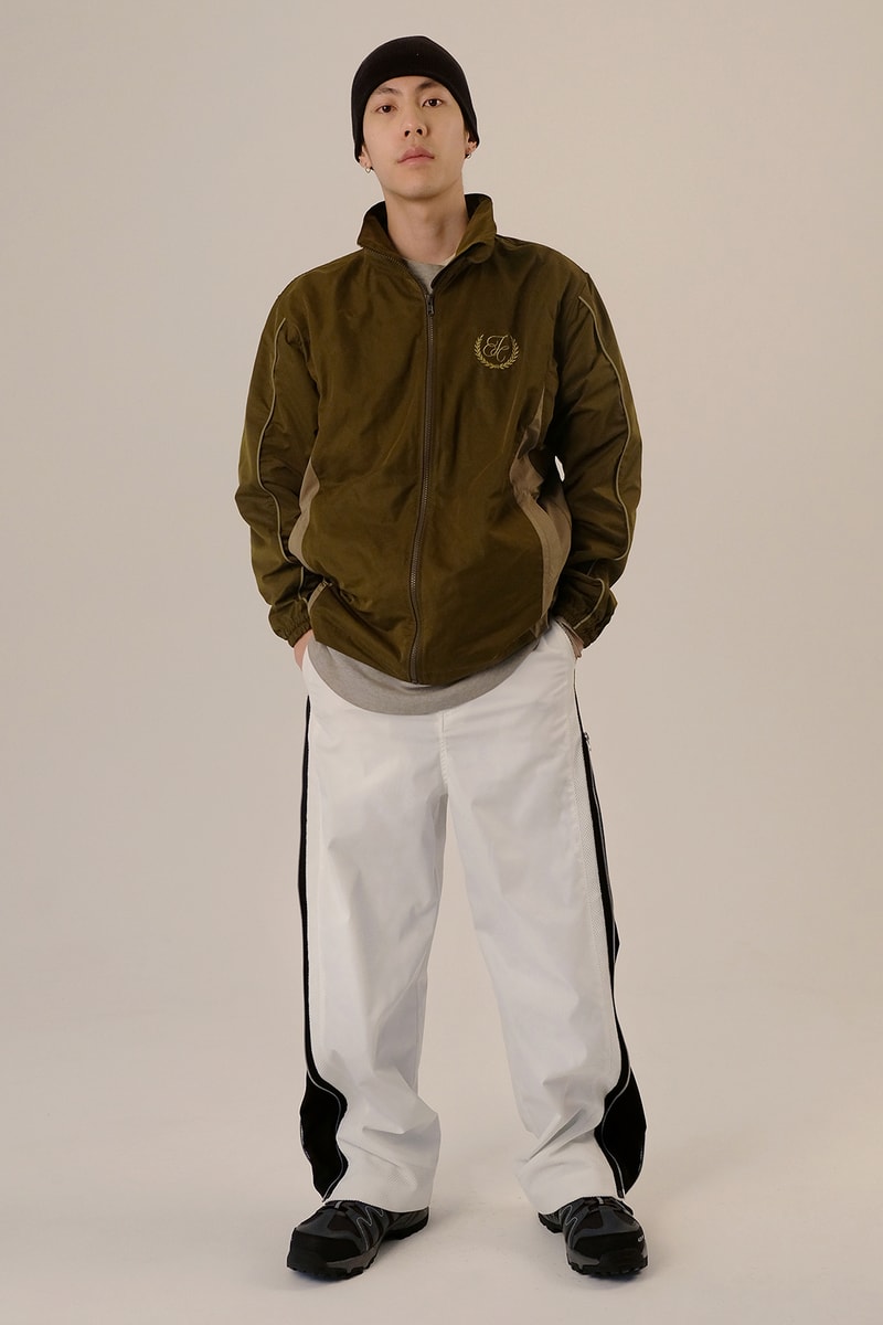 jichoi fall winter collection lookbook korean streetwear track jackets wrap skirts