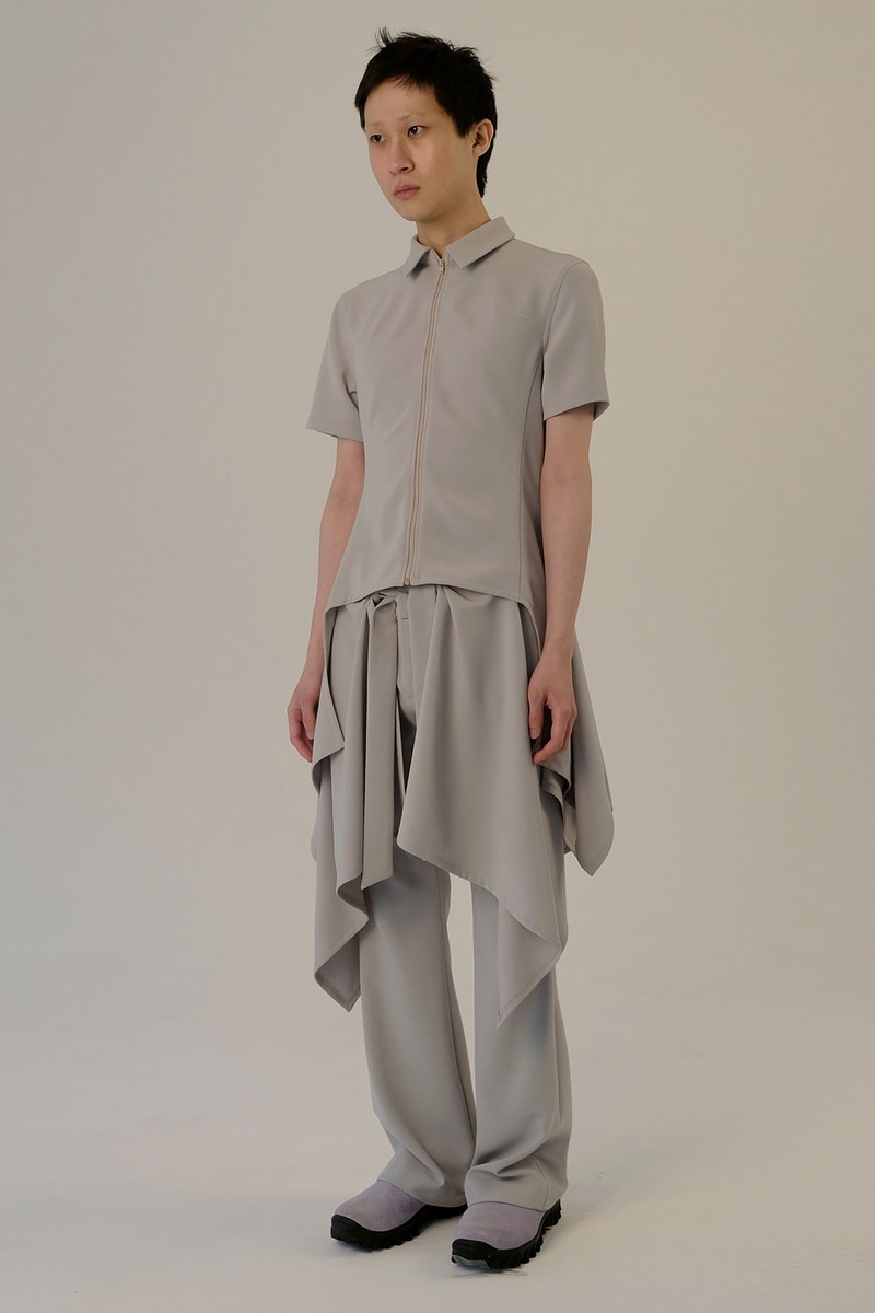 jichoi fall winter collection lookbook korean streetwear track jackets wrap skirts