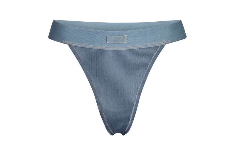 Kim Kardashian SKIMS Cotton Collection Rib Thong Kyanite