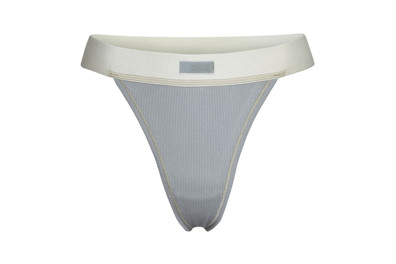 Kim Kardashian SKIMS Cotton Collection Rib Thong Mineral