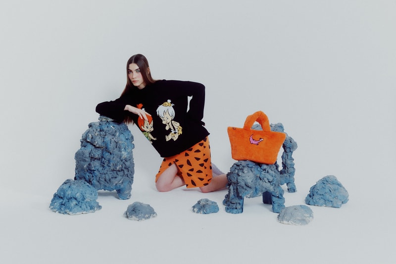 lazy oaf the flintstones collaboration cartoon network sweaters bomber jackets sweaters pants sneakers converse orange black jeans denim 
