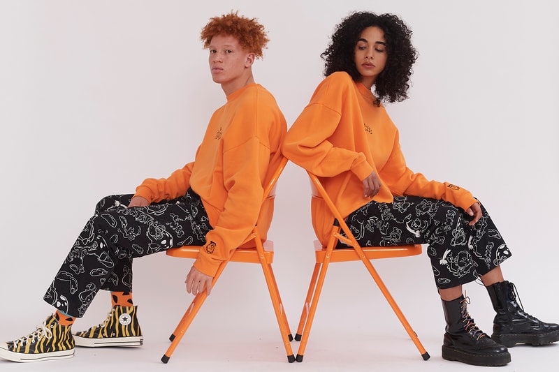 lazy oaf the flintstones collaboration cartoon network sweaters bomber jackets sweaters pants sneakers converse orange black jeans denim 