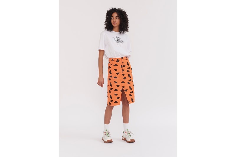 lazy oaf the flintstones collaboration cartoon network sweaters bomber jackets sweaters pants sneakers converse orange black jeans denim 