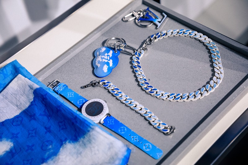 louis vuitton fall winter heaven on earth collection virgil abloh closer look blue wallets sneakers