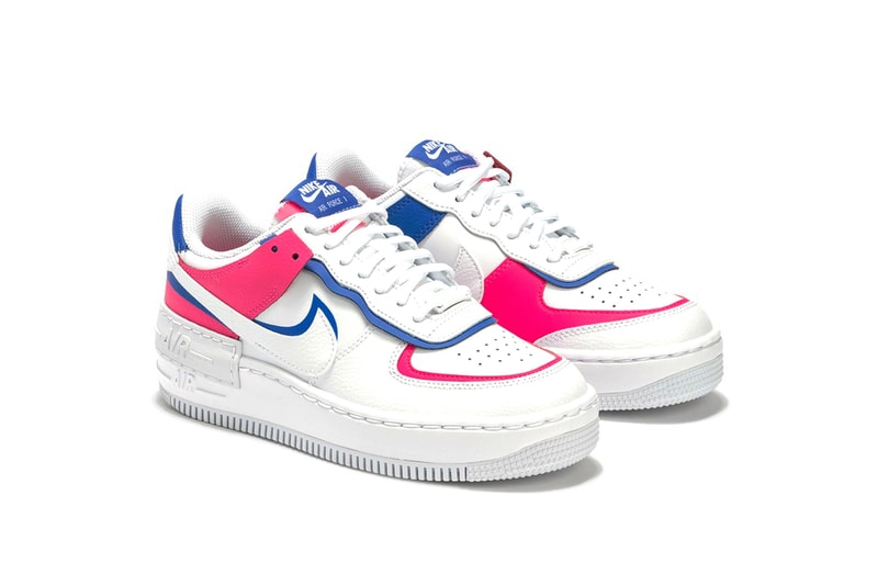 nike air force 1 shadow af-1 white blue pink sneaker footwear swoosh hbx online purchase cop